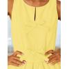 imageZESICA Womens Summer Sleeveless Tank Tops Crewneck Tie Front Loose Flowy Ruffle Peplum Babydoll BlousesYellow