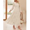 imageZESICA Womens 2025 Fall Long Sleeve Maxi Dress V Neck Hollow Out Eyelet A Line Long Flowy Casual Party DressesApricot