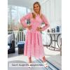 imageZESICA Womens 2025 Fall Long Sleeve Maxi Dress V Neck Hollow Out Eyelet A Line Long Flowy Casual Party DressesPink