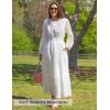 imageZESICA Womens 2025 Fall Long Sleeve Maxi Dress V Neck Hollow Out Eyelet A Line Long Flowy Casual Party DressesWhite