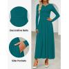 imageZESICA Womens Elegant Long Sleeve Maxi Dress 2025 Fall Crewneck Knit High Wasit Pleated Flowy A Line Party Long DressesAqua