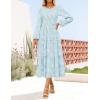 imageZESICA Womens Fall Boho Floral Midi Dress 2025 Casual Long Sleeve Crewneck Flowy Weeding Guest Long DressesBlue