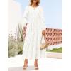 imageZESICA Womens Fall Boho Floral Midi Dress 2025 Casual Long Sleeve Crewneck Flowy Weeding Guest Long DressesWhite