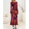 imageZESICA Womens Fall Floral Long Sleeve Maxi Dress 2025 Boho Bodycon V Neck Ruffle Wedding Party Long DressesPurple