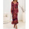 imageZESICA Womens Fall Floral Long Sleeve Maxi Dress 2025 Boho Bodycon V Neck Ruffle Wedding Party Long DressesPurple
