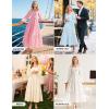 imageZESICA Womens Fall Long Sleeve Maxi Dress 2025 Square Neck Hollow Out Eyelet Smocked A Line Flowy Casual Party DressesWhite