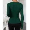 imageZESICA Womens Fall Long Sleeve Tops 2025 Casual Crewneck Ruched Shirts Slim Fit Going Out Y2K BlousesGreen