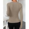 imageZESICA Womens Fall Long Sleeve Tops 2025 Casual Crewneck Ruched Shirts Slim Fit Going Out Y2K BlousesStone