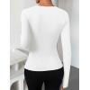 imageZESICA Womens Fall Long Sleeve Tops 2025 Casual Crewneck Ruched Shirts Slim Fit Going Out Y2K BlousesWhite