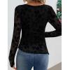 imageZESICA Womens Floral Long Sleeve Shirts 2025 Fall Boat Neck Ruched Tops Slim Fitted Asymmetrical Going Out BlousesBlack