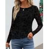 imageZESICA Womens Floral Long Sleeve Shirts 2025 Fall Boat Neck Ruched Tops Slim Fitted Asymmetrical Going Out BlousesBlack