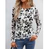 imageZESICA Womens Floral Long Sleeve Shirts 2025 Fall Boat Neck Ruched Tops Slim Fitted Asymmetrical Going Out BlousesWhite