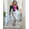 imageZESICA Womens Floral Off Shoulder Long Sleeve Tops 2025 Fall Mesh Ruched Fitted Trendy Going Out Shirts BlousesBlack