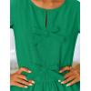 imageZESICA Womens Long Sleeve Babydoll Tops Crewneck Tie Front Casual Loose Ruffle Flowy Peplum Shirts 2025 Fall BlousesGreen