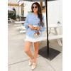 imageZESICA Womens Long Sleeve Babydoll Tops Crewneck Tie Front Casual Loose Ruffle Flowy Peplum Shirts 2025 Fall BlousesSky