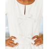 imageZESICA Womens Long Sleeve Babydoll Tops Crewneck Tie Front Casual Loose Ruffle Flowy Peplum Shirts 2025 Fall BlousesWhite