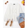 imageZESICA Womens Long Sleeve Babydoll Tops Crewneck Tie Front Casual Loose Ruffle Flowy Peplum Shirts 2025 Fall BlousesWhite