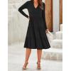 imageZESICA Womens Long Sleeve Fall Dresses 2025 Fashion V Neck Casual Loose Ruffle Flowy A Line Tiered Midi DressBlack