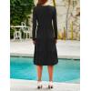 imageZESICA Womens Long Sleeve Fall Dresses 2025 Fashion V Neck Casual Loose Ruffle Flowy A Line Tiered Midi DressBlack