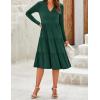 imageZESICA Womens Long Sleeve Fall Dresses 2025 Fashion V Neck Casual Loose Ruffle Flowy A Line Tiered Midi DressDarkgreen