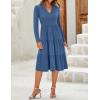 imageZESICA Womens Long Sleeve Fall Dresses 2025 Fashion V Neck Casual Loose Ruffle Flowy A Line Tiered Midi DressDustyblue