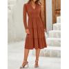 imageZESICA Womens Long Sleeve Fall Dresses 2025 Fashion V Neck Casual Loose Ruffle Flowy A Line Tiered Midi DressRust