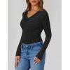 imageZESICA Womens Long Sleeve Floral Tops Cowl Neck Slim Fit Going Out Shirts 2025 Fall Fashion Outfits ClothesBlack