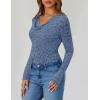 imageZESICA Womens Long Sleeve Floral Tops Cowl Neck Slim Fit Going Out Shirts 2025 Fall Fashion Outfits ClothesDustyblue
