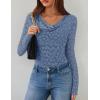 imageZESICA Womens Long Sleeve Floral Tops Cowl Neck Slim Fit Going Out Shirts 2025 Fall Fashion Outfits ClothesDustyblue