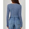 imageZESICA Womens Long Sleeve Floral Tops Cowl Neck Slim Fit Going Out Shirts 2025 Fall Fashion Outfits ClothesDustyblue