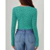 imageZESICA Womens Long Sleeve Floral Tops Cowl Neck Slim Fit Going Out Shirts 2025 Fall Fashion Outfits ClothesPeacock