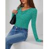imageZESICA Womens Long Sleeve Floral Tops Cowl Neck Slim Fit Going Out Shirts 2025 Fall Fashion Outfits ClothesPeacock