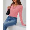 imageZESICA Womens Long Sleeve Floral Tops Cowl Neck Slim Fit Going Out Shirts 2025 Fall Fashion Outfits ClothesPink
