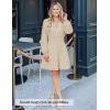 imageZESICA Womens Long Sleeve Mini Dresses 2025 Fall Lightweight V Neck High Waist A Line Flowy Swing Casual Party DressApricot
