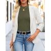 imageZESICA Womens Long Sleeve Shirts 2025 Fall Mock Neck Ribbed Knit Slim Fit Tops Basic Tees Going Out Outfits ClothesArmygreen