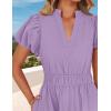 imageZESICA Womens Summer Casual Maxi Dress 2025 Puff Short Sleeve V Neck Ruffle Tiered Flowy Boho Beach DressesLilac