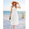 imageZESICA Womens Summer Casual Maxi Dress 2025 Puff Short Sleeve V Neck Ruffle Tiered Flowy Boho Beach DressesWhite