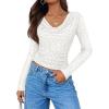 imageZESICA Womens Long Sleeve Floral Tops Cowl Neck Slim Fit Going Out Shirts 2025 Fall Fashion Outfits ClothesWhite