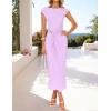 imageZESICA Womens 2025 Summer Mock Neck Casual Bodycon Dress Cap Sleeve Elegant Cocktail Party Long Midi DressesLight Purple