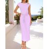 imageZESICA Womens 2025 Summer Mock Neck Casual Bodycon Dress Cap Sleeve Elegant Cocktail Party Long Midi DressesLight Purple