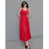 imageZESICA Womens 2025 Summer Sleeveless Square Neck Sundress Casual Long Flowy A Line Knit Dress Beach Vacation Maxi DressesRed