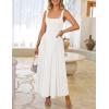 imageZESICA Womens 2025 Summer Sleeveless Square Neck Sundress Casual Long Flowy A Line Knit Dress Beach Vacation Maxi DressesWhite