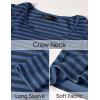 imageZESICA Womens Ruffle Long Sleeve Scoop Neck Shirt Striped Slim Fitted Casual Basic Tee Tops Trendy Spring ClothesStripeblue