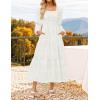 imageZESICA Womens 2025 Fall Floral Midi Dress Long Sleeve Square Neck Flowy Long Beach Vacation DressesWhite