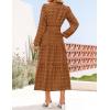 imageZESICA Womens Boho Maxi Dresses 2025 Fall V Neck Long Sleeve Swiss Dot Tiered Flowy Swing DressBlack
