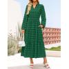 imageZESICA Womens Boho Maxi Dresses 2025 Fall V Neck Long Sleeve Swiss Dot Tiered Flowy Swing DressCaramel