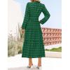 imageZESICA Womens Boho Maxi Dresses 2025 Fall V Neck Long Sleeve Swiss Dot Tiered Flowy Swing DressCaramel