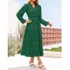 imageZESICA Womens Boho Maxi Dresses 2025 Fall V Neck Long Sleeve Swiss Dot Tiered Flowy Swing DressCaramel