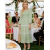 imageZESICA Womens Fall Long Sleeve Maxi Dresses 2025 Casual Crewneck Smocked A Line Tiered Flowy Wedding Guest Long DressPea Green