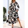 imageZESICA Womens Floral Boho Maxi Dress 2025 Fall Casual Long Sleeve V Neck ALine Flowy Wedding Guest DressesBlack